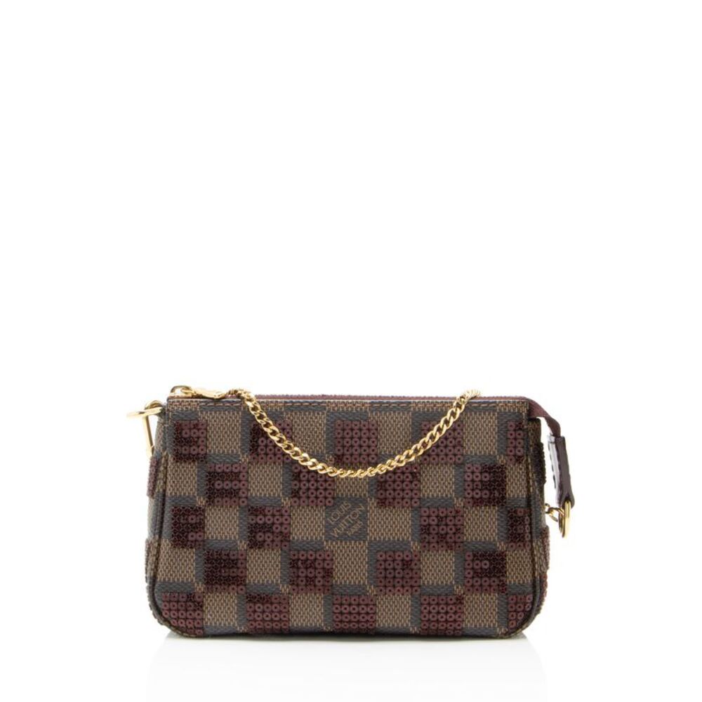 Louis Vuitton Limited Edition Damier Ebene Paillettes Mini Accessoires Pochette